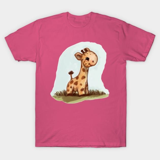 Baby giraffe T-Shirt by Artofokan